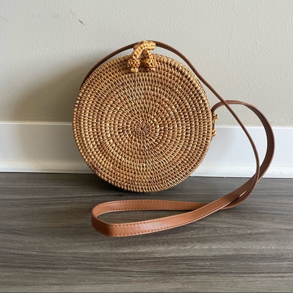 Handbags - Round Rattan Wicker Bag Shoulder Strap